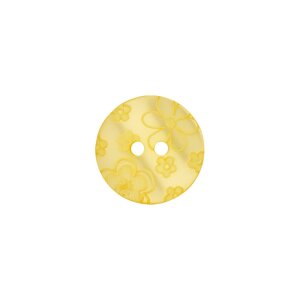 Poly-Knopf 2-Loch 15mm gelb