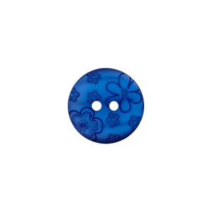 Poly-Knopf 2-Loch 15mm blau