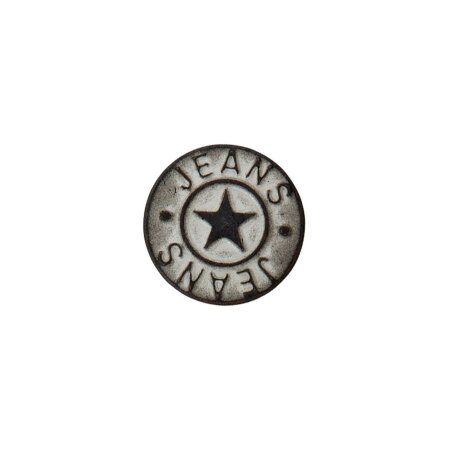 Jeanspatentknopf Stern 18mm alt-silber