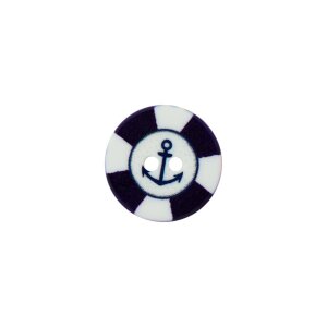 Poly-Knopf Maritim 2-Loch 15mm marine