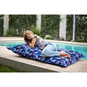 Chillstar bedruckter Sitzsack indoor / outdoor Aquarell Blätter und Blüten | 130 Liter  90 x 135 cm