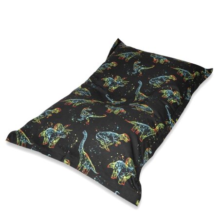 Chillstar bedruckter Sitzsack XXL Dino Outlines bunt | 330 Liter  135 x 175 cm