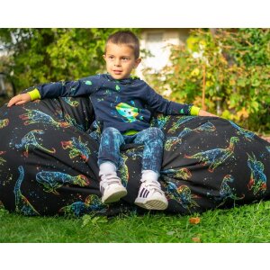 Chillstar bedruckter Sitzsack XXL Dino Outlines bunt |...