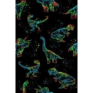 Chillstar bedruckter Sitzsack XXL Dino Outlines bunt | 330 Liter  135 x 175 cm