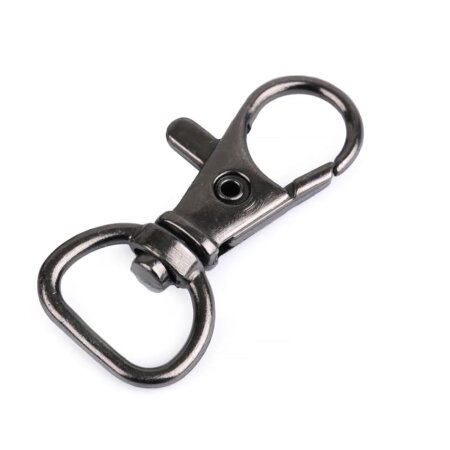 Karabinerhaken Taschenkarabiner Metall - 12 mm Nickel Schwarz