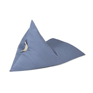 Liou einfarbiger Sitzsack Kinder "Uni" aus weicher Bio-Baumwolle inkl. Füllung 110x70x60cm (Blau)