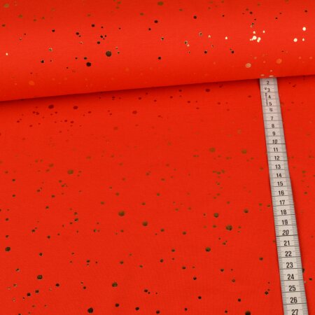 Jersey Foil Print - Golden Dots - Rot