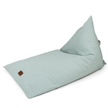 Liou einfarbiger Sitzsack Kinder "Uni" aus weicher Bio-Baumwolle inkl. Füllung 110x70x60cm (Mint)