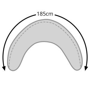 Stillkissen XXL Premium aus 100% Bio-Baumwolle Bezug abnehmbar - Herzen auf Jeansoptik Dunkelblau | 185 cm Länge