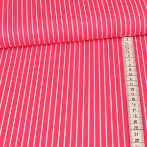 1 Reststück 1,30m Baumwolle Webware - Streifen auf Pink