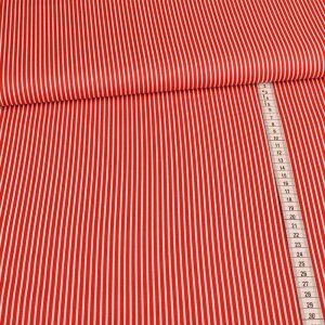 1 Reststück 1,10m Baumwolle Webware - Streifen Rot...