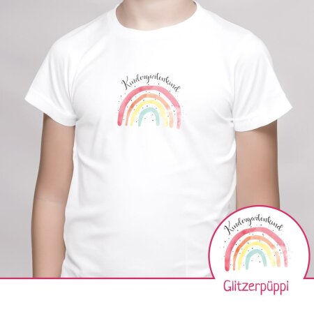 Bügelbild Aufbügler Eigenproduktion Kindergartenkind Regenbogen