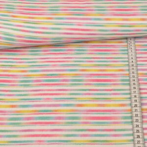 1 Reststück 1,00m Musselin - Multicolor Stripes -...