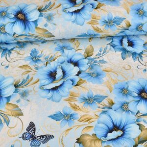 Jersey Vintage Flowers and Butterflies Hell -...