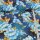 Jersey Vintage Blossoms and Butterflies Blau - Glitzerpüppi Eigenproduktion