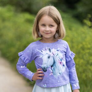 Jersey Panel - Unicorn & Butterflies Flieder - Glitzerpüppi Exklusiv Eigenproduktion