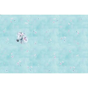 Jersey Panel - Unicorn & Butterflies Mint -...