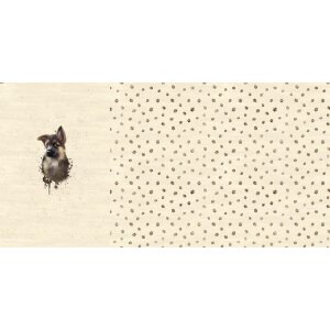 French Terry Panel - Schäferhund Welpe Beige -...