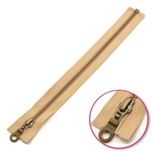 Reißverschluss Beige 70cm teilbar Antik Gold YKK...