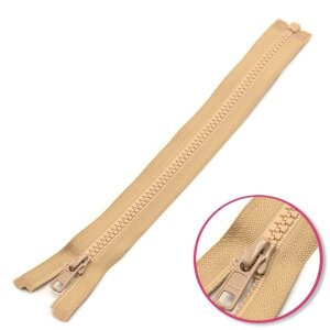 Reißverschluss Beige 60cm teilbar mit Zähnchen...